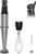 Immersion Blender Handheld 1100W 3 in 1 Corded Stick Hand Blenders for Kitchen with Trigger Speed Control, with Whisk, Milk Frother Attachemnts, Perfect Emulsifier for Soup, Smoothie, Puree