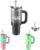 40 oz Insulated Travel Mug with Handle and Straw Lid, Leakproof, Dishwasher Safe, Stainless Steel, Keeps Drinks Cold/Hot for up to 24 Hours, Fits Car Cup Holder for On-the-Go(Black-gray gradient)