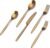 JazzUpCo Ava Flatware Flatware non toxic 18/10 stainless steel dishwasher safe (Matte Gold, 8 Person Set (40 Pieces))