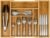 9-Slots Bamboo Drawer Organizers for Kitchen, Expandable Silverware Drawer Organizer, Multipurpose Utensil Organizer for Kitchen Drawers, Large Cutlery Drawer Organizer for Spoons, Forks & Knives