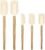 Ptanexx 5-Pcs Wooden Handle Silicone Spatula Set – Heat Resistant up to 428°F.Baking Spatulas for Batter Mixing, Cooking, Jar Scraping, Frosting & More | BPA FREE Gadgets for Non-Stick Cookware
