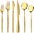 Astercook Silverware Set 48-Piece Gold Flatware Set with Steak Knives Food-Grade Stainless Steel Cutlery Set for 8 Mirror Polished Utensils Set for Home Kitchen Restaurant Valentine’s Gift