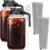 2 Set 64 oz (2 Quart), Black Cold Brew Coffee Maker, Iced Tea Machines, Thick Glass with Pour Spout Handle Lid, Stainless Steel Filter for Iced Coffee, Fruit Drinks or Sun Tea (2)
