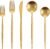Matte Gold Silverware Set, Oliviola 60-Piece Stainless Steel Flatware Cutlery Set Service for 12, Satin Finish Kitchen Utensil Set, Dishwasher Safe
