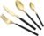 24 Piece Silverware Set For 6 Gold & Matte Black Handle Heavy duty 18/10 Stainless Steel Flatware Set Modern Design Knife/Fork/Spoon Mirror Polished Dishwasher Safe Cutlery Set with Gifts