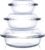 Set of 6 Round Glass Casserole Dishes, Nesting Glass Baking Dish Set with Lid, Oven, Freezer and Dishwasher Safe. – 0.5QT+1QT+1.8QT