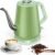 Gooseneck Electric Kettle 0.8L, 1200W Fast Boiling Stainless Steel – Auto Shut-Off, Precision Pour Over Kettle for Coffee & Tea, Ideal for Small Kitchen, RV, Travel (Green)