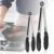 Stainless Steel Heat Resistant 600 Degree Kitchen Tongs for Cooking,Set of 2 BBQ Tongs,Non Scratch Stick Silicone Tip for Pans,Strong Grip,Grab Food,Toss Salad,Air Fryer,Pull Locking Tongs,7+9″,Black