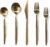 JazzUpCo Minimalist 2.0 Flatware non toxic 18/10 stainless steel dishwasher safe (Matte Gold, 4 Person Set (20 Pieces))