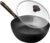 Frying Pan with Lid Skillet Nonstick 10 inch Carbon Steel Wok Pan Woks and Stir Fry Pans for Electric,Induction and Gas Stoves