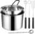 5 PCS Double Boiler Pot Set – Stainless Steel Double Boiler Melting Pot Set,Including 600 ML/0.6 QT and 1600 ML/1.7 QT Chocolate Melting Pots, Stainless Steel Pots, Spoon and Fork Tools for Melting