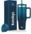40 oz Tumbler with Handle and 2 Straws,2 in 1 Lid Insulated Water Bottle Stainless Steel Travel Coffee Mug,Indigo Black