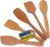 ECOSALL Nonstick Wooden Spoons For Cooking – 5 European Premium Spoons Set – 100% Healthy and Natural Wooden Spatula – Long Handled, Strong, Durable, Solid Wood Cooking Utensils for Everyday Cooking