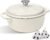 Enameled Cast Iron Dutch Oven Pot With Lid – AIVIKI 5QT Dutch Oven for Bread Baking With Cotton Potholders – Heavy-Duty Cookware for Braising, Stew, Roasting, Oven Safe up to 500°F, Cream White