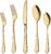 Aisoso Gold Silverware Set for 8, 40-Piece Gold Flatware Set Stainless Steel Cutlery Kitchen Utensil Set Mirror Polished