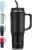 40 oz Tumbler with Handle, Insulated Tumblers with Lid and Straw, Large Metal Sports Water Bottle Jug, Thermal Stainless Steel Travel Coffee Mug Cup, Black