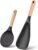 Cooking Spoon 2-Pack: Multi-Function Wood Handle Silicone Spatula Spoon & Rice Scooper for Nonstick Cookware – BPA-Free Heat-Resistant Kitchen Utensils Set for Mixing, Serving, Scooping, Scraping