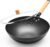 12.6″ Carbon Steel Wok Pan, Flat Bottom Stir Fry Wok with Spiral Thread Interior, Coating‑Free Naturally Seasoning Wok, Compatible with Gas, Electric & Induction Cooktops