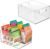 iDesign Plastic Stackable Pantry Bin – Organizer Bin with Handles for Cabinets or Fridge – Set of 2 – Clear