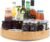 Lazy Susan Organizer 14 inch, Bamboo Lazy Susan for Table, Kitchen Turntable Organizer with Double Handles, Round Wood Rotating Turntable Spice Organizer for Countertop Cabinet or Pantry