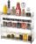 Spice Rack Wall Mount Clear Plastic Seasoning Organizer Condiment Bottles Storage Shelf Spice Rack Organizer for Kitchen Cabinet Doors Pantry RV Organization
