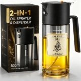 Costop Professional 500ml Glass Oil Sprayer – 3-in-1 Kitchen Tool: Fine Mist, Stream & Pour | Leak-Proof Design for Air Fryer, BBQ & Cooking | BPA-Free