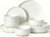 Plates and Bowls Sets, Dinnerware Sets for 4, 12 Pieces Scratch Resistant Dishware Dishes Set, Ceramic Kitchen Dinner Set, Porcelain & Microwave and Dishwasher Safe, Cream White