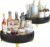 2-Pack Black Turntable Organizer Set – 11″ & 8.6″ Lazy Susan for Cabinets, Kitchen Pantry, Refrigerator, Bathroom & Medicine Cabinet Storage, 360° Rotating Spice Rack Organizer