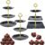 Honeydak 3 Sets of 3 Tier Serving Tray 3 Tiered Dessert Stand Wedding Cupcake Stand PP Plastic Cupcake Holder Dessert Tray Cake Fruit Candy Table Display Set for Birthday(Black)