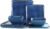 Melamine Dinnerware Sets, 12 Pcs Square Plates and Bowls Sets of 4, Unbreakable Dishes Set for Outdoor Use, Lightweight Dishware Set for Camping,Patio and RV, Dishwasher Safe, Navy Blue