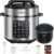 Electric Pressure Cooker 6 Qt, 9 Functions Programmable Instant Pot with IMD Touchscreen, Rice Cook, Slow Cook, Steam, Sauté, Warm, 16+ Safety Features, 1000W Silver