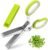 Herb Scissors, X-Chef Multipurpose 5 Blade Kitchen Herb Shears Herb Cutter with Safety Cover and Cleaning Comb for Chopping Basil Chive Parsley (Green)