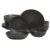 Gibson Elite Zion Mist 16 Piece Stoneware Reactive Glaze (Service for 4) Ceramic Plates and Bowls Modern Organic Dinnerware Set – Black
