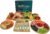 Charcuterie Board Set, Bamboo Cheese Serving Platter with 3 Ceramic Dishes, 2 Round Snack Trays, Hidden Knife Drawer & Accessories, Ideal Housewarming, Wedding Gift & Gatherings.