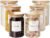 Set of 6 Glass Flour and Sugar jars with 132 Kitchen Pantry Labels – Thicken Large Glass Storage containers with Airtight Bamboo Lid – Rice Canisters for Salt Coffee – 100OZ/54OZ/27OZ