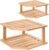 Bamboo Corner Shelf(2 Pack),2 Tier Plate Organizer for Cabinet and Countertop,Pantry Dish and Spice Rack for Kitchen