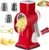 Cheese Grater with Handle, Multifunctional Manual Rotary Cheese Grater – Cheese Shredder Easily Chop Carrots, Potatoes, Vegetables and Fruits and Easy to Clean(red)
