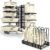 Pots and Pans Organizer for Cabinet, 3-in-1 Adjustable Cookware Storage Rack System, 8 Tier Pot Organizers Rack, Adjustable Pan Organizer under Cabinet Kitchen Organization and Storage 16.5 Height.