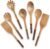 Wooden Spoons Set 7-Piece, Two-Tone Walnut & Beech Utensils, Elegant Non-Stick Kitchen Tools, Heat Resistant Cooking Gift Set with Pasta Spoon & Skimmer