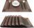 PIGCHCY Place Mats Heat-Resistant Non Slip Placemats Easy Wipe Clean Table Mats Woven Vinyl Placemats for Dining Table(Set of 6, Brown)