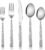 E-far Hammered Silverware Set, 40-Piece Stainless Steel Square Flatware Set for 8, Metal Tableware Cutlery Set Includes Dinner Knives/Forks/Spoons, Modern Design & Mirror Polished – Dishwasher Safe