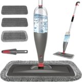 Spray Mop for Floor Cleaning with 3pcs Washable Pads – Wet Dry Microfiber Mop with 800 ml Refillable Bottle for Kitchen Wood Floor Hardwood Laminate Ceramic Tiles Dust Cleaning