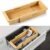 LemonRoad 1 Pcs Sliding Drawer Organizer Bin Bamboo Drawer Expandable Bins Utensil Organizer for Kitchen Spoons Forks Knives (Wood)