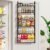 MIAOLI Over the Door Organizer, Black 6-Tier Pantry Door Organizer with Adjustable Basket, Hanging Spice Rack Cabinet Door Shelves, Laundry Room Organization and Storage