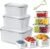Fruit Storage Containers for Fridge, 4-in-1 Leakproof Produce Saver with Removable Colander, Berry Keeper & Lettuce Organizer Keep Vegetables Fresh Longer – Wash, Drain & Store (Rectangle,L)
