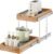 OCG 2 Tier Pull Out Drawers For Cabinets, Double Tier Slide out Wood Cabinet Organizer, Pull Out Shelves for Base Cabinet Organization in Kitchen, Pantry, Bathroom