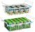 GSlife Freezer Organizer Bins – 2 Pack Expandable Freezer Bins for 10 to 20 Cu.Ft Chest Freezers, Hanging Wire Baskets Stop Digging & Maximize Top Storage Space, Sliding Deep Freezer Baskets, White