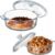 Maxcheck 2 Pieces Glass Casserole Dish with Lid 0.8L/ 1.7L Baking Casserole Dish Covered Cookware Microwave Bowls with Handle for Kitchen Restaurant Home Party Cooking, Oven Safe (Round)