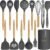 oannao Silicone Cooking Utensils Kitchen Utensil Set – 446°F Heat Resistant Silicone Kitchen Utensils Set, Spatula,Turner Tongs, Spoon, Whisk,Kitchen Gadgets for Nonstick Cookware, BPA Free (Gray)