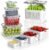 Fruit Storage Containers for Fridge – 5 Size Berry Containers for Fridge Keep Fresh with Colanders and Vent Handle Lids, Clear Vegetable Storage Containers for Refrigerator, Lettuce Keeper